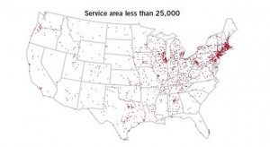 US map of small libraries