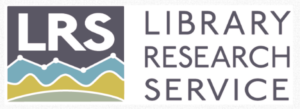 The Library Research Service logo as seen by people with deuteranomaly