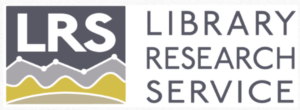 The Library Research Service logo as seen by people with protanopia