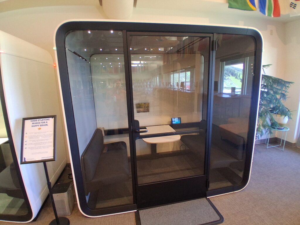 A climate-controlled, sound proof study pod.